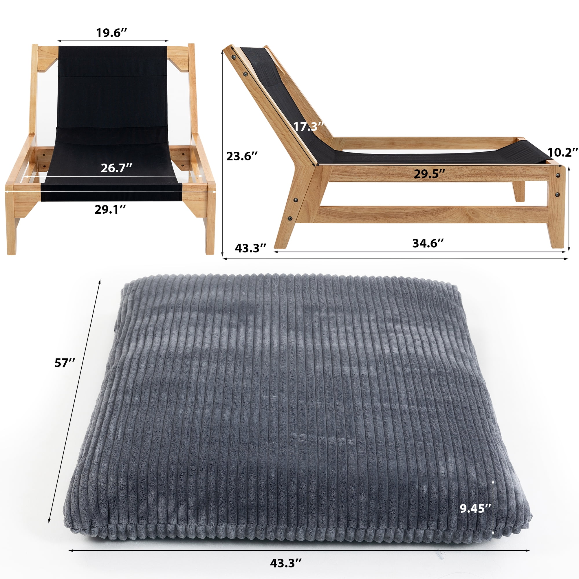 Bean bag chair for Adults with Solid Wood Frame,Accent Armless Lazy Sofa, Casual Single Sofa, Corduroy Fabric, For Living Room And Bedroom, With Backrest, Single Seat