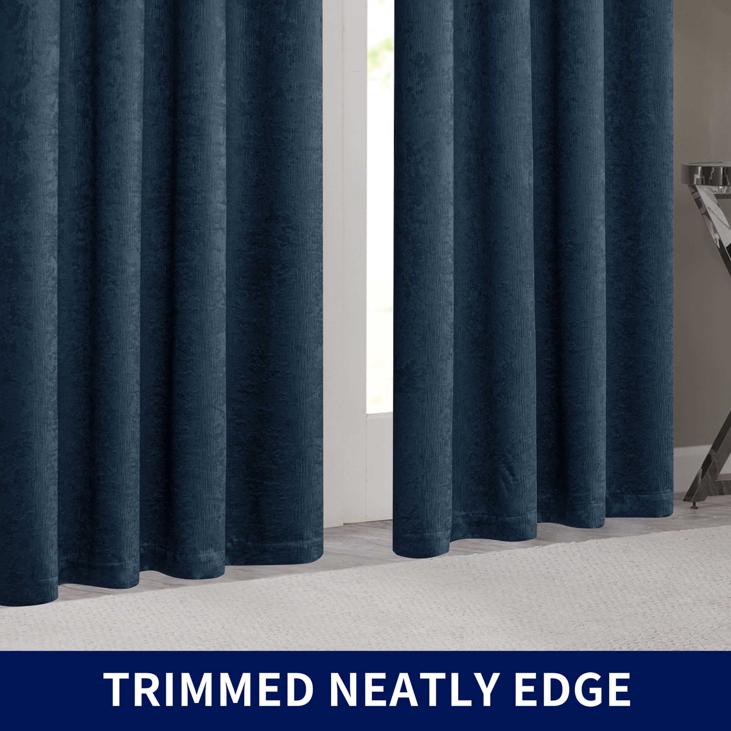 Subrtex Blackout Curtains Room Grommet Curtain Thermal Insulated Drapes, Set of 2, Navy, 53"x84"