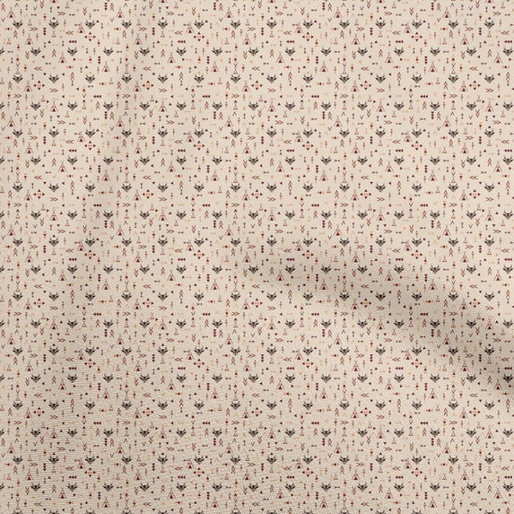 oneOone Cotton Flex Peach Fabric Tribal Sewing Craft Projects Fabric Prints By Yard 40 Inch Wide