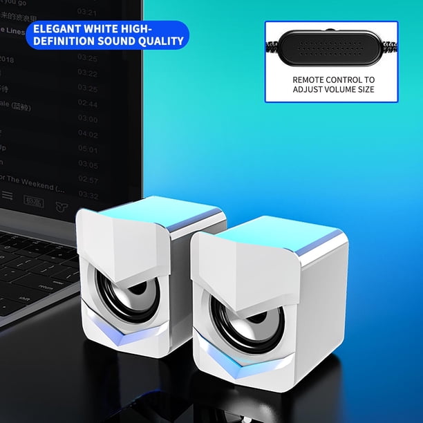 Altavoz para portátil, altavoz pequeño, escritorio, multimedia USB, altavoz pequeño, ventilador de oficina, sonido de subwoofer con sobrepeso