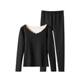 thumbnail image 3 of Tsivenald Womens Thermal Underwear Set 2 Piece Ultra-Soft Fleece Lined Long Sleeve Top & Long Johns Bottom Warm Winter Base Layer, 3 of 7