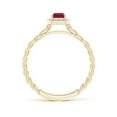 thumbnail image 2 of ANGARA Natural Emerald-Cut Ruby Halo Twisted Shank Engagement Ring in 14K Yellow Gold for Women (Size-6x4mm) | July Birthstone, Birthday, Anniversary, Jewelry Gift for Women | Natural Ruby Ring, 2 of 8