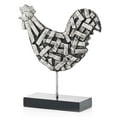 thumbnail image 2 of 3" x 9.5" x 10.5" Silver and Black Strap Rooster, 2 of 2