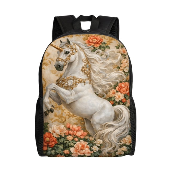 Unicorn Backpack Full Front Print Travel Laptop Bag for Men and Women
