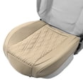 thumbnail image 1 of Funda para Asiento Inferior de Coche Beige de Cuero Sintético Rombo Semi-cerrada Estéreo Universal para Coche SUV Camión 1 Pc, 1 of 8