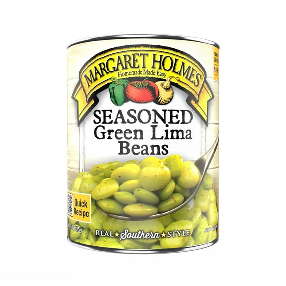 Margaret Holmes Seasoned Green Lima Beans, Canned Beans, 15 oz