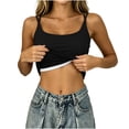 thumbnail image 2 of Noric Women Sleeveless Camisole Tops Built in Padded Bra Spaghetti Straps Criss Cross Back Hollow Out Casual Summer Tank Tops, 2 of 8