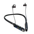thumbnail image 1 of Extra Long Playback Sports Earphone Bluetooth with Microphon Neck Hanging Running Stereo Lcd Display Headset, 1 of 5