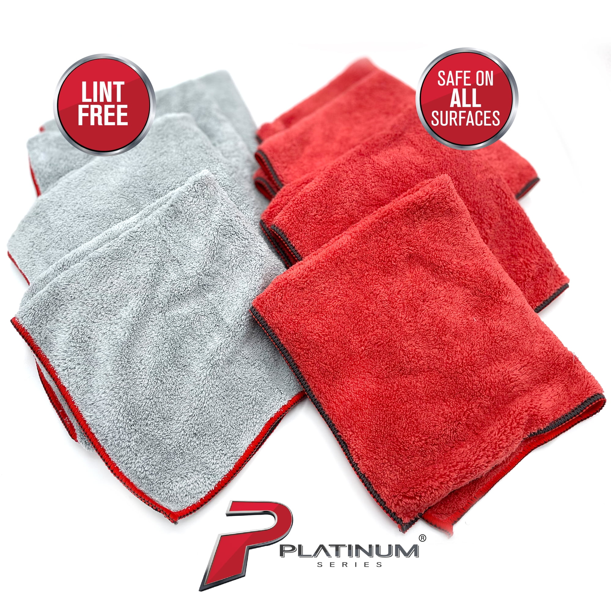 Autofiber [Mr. Everything] Premium Paintwork and Coating Leveling Towel (16x16) 10 Pack (Red)