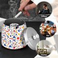 thumbnail image 4 of Yayeee Ashtray with Lid for Cigarette Smokeless Stainless Steel Home Ash Holder, Simple Shapes, 4 of 7