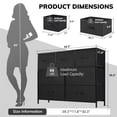 thumbnail image 2 of Dresser with 7 Drawers, Storage Organizer Units Drawers, TV Stand Fabric Storage Tower, Fabric Bins, Wood Top and Steel Frame, Black, 2 of 7