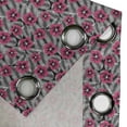 thumbnail image 4 of Ambesonne Luau Grommet Curtain, Pink Hibiscus Modern Leaf, 50" x 120", Pink Black and White, 4 of 6