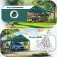 thumbnail image 3 of Quictent Carport Replacement Tarp Canopy Top Cover with Leg Cloth with Bungees Balls, for 10x20 ft Garage Party Tent Shelter - Green, One Roof Only, 3 of 7