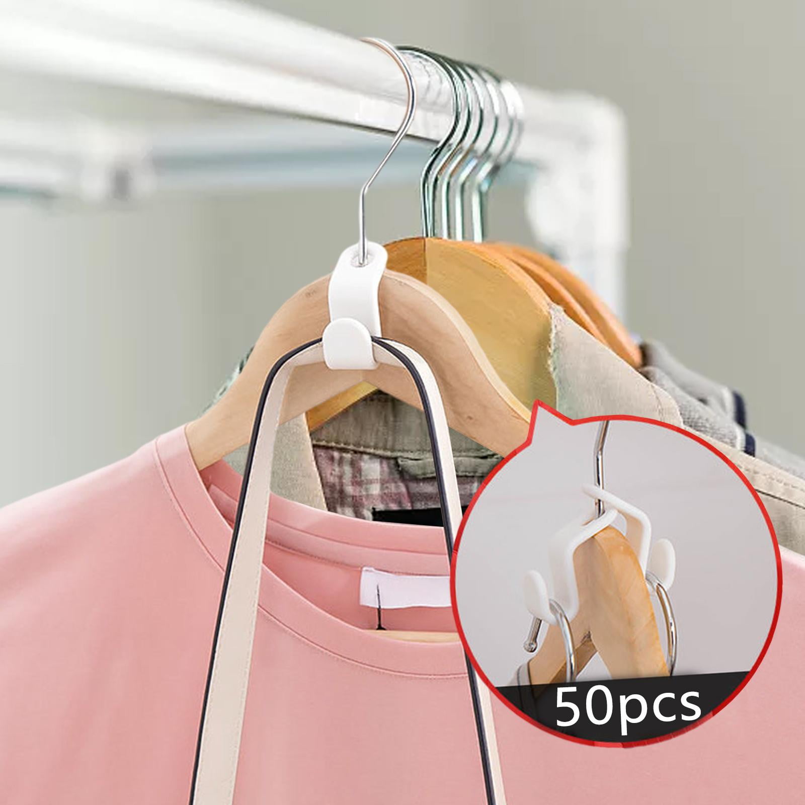 Qweryboo 30 Pcs Clothes Hanger Extenders, Plastic Cascading Hanger Hooks Hanging Clips for Clothes(WHITE 30), Size: 2