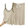 thumbnail image 7 of Pajamas Dqueduo Women's Striped Camisole & Drawstring Shorts Loungewear Set – V-Neck Sleepwear, 7 of 7
