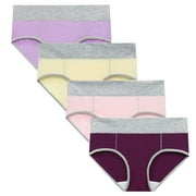 4 Pack Thongs Bikini Underwear Comfortable Women Brief Underwear Patchwork Ladies Panties