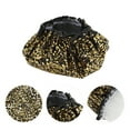 thumbnail image 3 of Unique Bargains 3 Pcs Reusable Leopards Spots Shower Cap for Shower Black PEVA, 3 of 7