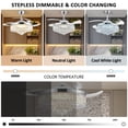 thumbnail image 6 of 42" Retractable Crystal Ceiling Fan with Light and Remote Control, 6-Speed Quiet DC Motor, Dimmable LED Fandelier for Bedroom and Living Room, Chrome Finish, 6 of 7