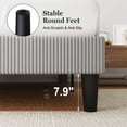 thumbnail image 3 of Amolife Queen Size Platform Bed Frame with Corduroy Fabric Upholstered Adjustable Height Headboard, Light Grey, 3 of 9