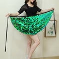 thumbnail image 4 of HNMKIU Women's Sparkly Sequin Mini Skirt with Adjustable Lace-Up Waist for Party Nights Green,S, 4 of 6