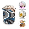 thumbnail image 2 of Modern Art Geometric Blue White Large Dirty Clothes Hamper Foldable Laundry Basket with Handles for Bedroom Bathroom, 2 of 7