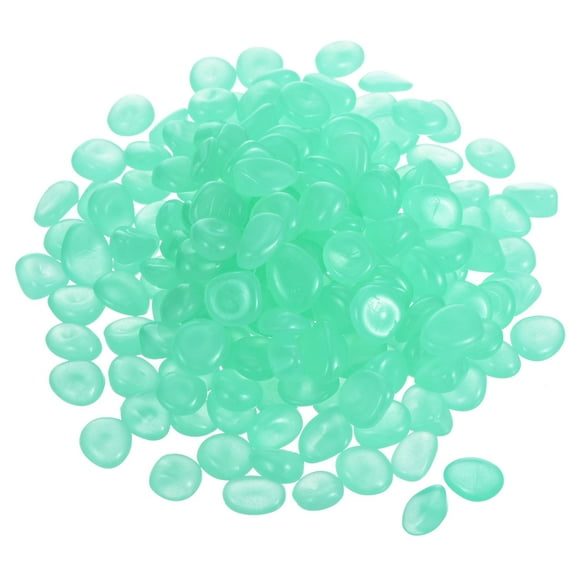 Uxcell 200 Pack Rocas Brillantes 0.51''-0.67'' Piedras Brillantes en la Oscuridad Decoración DIY Decorativa Verde Claro
