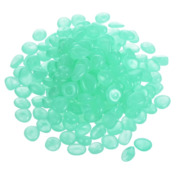 Uxcell 200 Pack Rocas Brillantes 0.51''-0.67'' Piedras Brillantes en la Oscuridad Decoración DIY Decorativa Verde Claro
