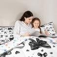 thumbnail image 5 of Feelyou Cartoon Bow-tie Print Bedding Comforter Set, Fashion Black Bowknot Twin Comforter Sets, Watercolor Love Heart Reversible Bedding Set, Ultra Soft Bedroom Decor, 2 Pieces, 5 of 8