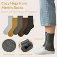 thumbnail image 2 of allydrew Thick Thermal Warm Merino Wool Hiking Socks for Women (Set of 5), Neutrals, 2 of 6