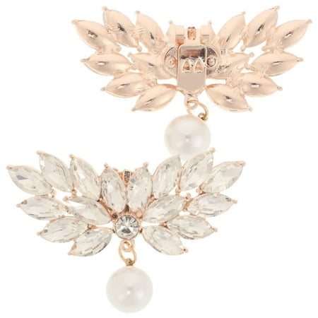 2 Pcs Detachable Shoe Buckle Jewelry Decoration Clips Shoes Rose Gold