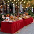 thumbnail image 3 of Mantel HolidayIdeas de spandex rojo para mesa de 8 pies, paquete de 2, 3 of 8