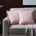 thumbnail image 2 of Lot de 2 Housses de Coussin Décoratives en Velours avec Franges Boho pour Canapé Lit 18 x 18 Pouces, 2 of 6