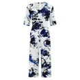 thumbnail image 5 of Roncen Women's Printed Jumpsuit - Casual Short Sleeve V-Neck Back Zipper Closure Romper with Side Pockets, 5 of 5