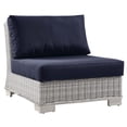 thumbnail image 1 of Modway Conway Outdoor Patio Wicker Rattan Armless Chair in Light Gray Navy, 1 of 8