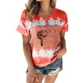 thumbnail image 1 of Gibobby Casual Playera de Manga Corta para Mujer casual para mujer Cuello redondo Tie Dye Impresión de manga corta Camiseta Blusa Tops(Vino,XL), 1 of 4
