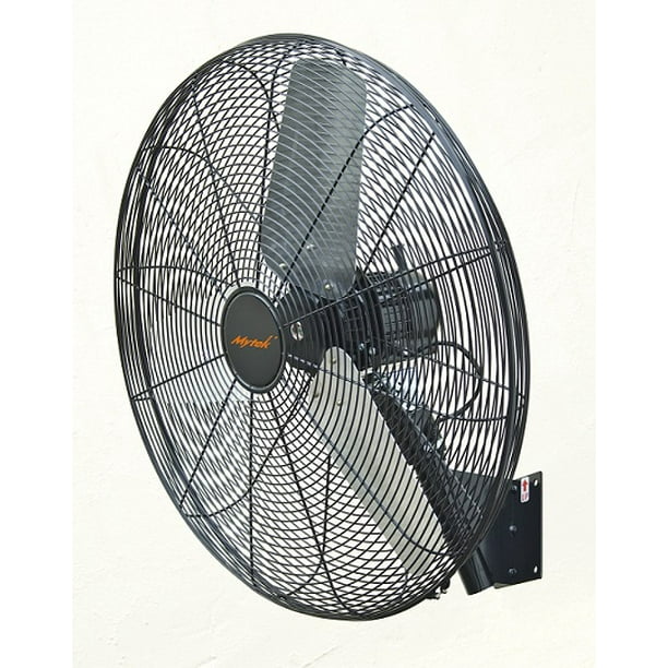 Ventilador De Pared Mytek 3363 Negro Con 3 Aspas Color Plateado De Metal, 30 De Diámetro 127 v Mytek Mytek 3363/ de pared Industrial
