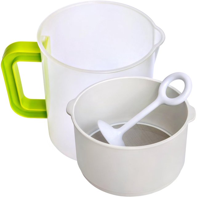 ORUYROP Machine à Lait de Noix et Yaourt Grec - Réutilisable et Durable - Alternative au Sac de Lait de Noix - Maille Fine en Acier Inoxydable - Soja/avoine / Amande - Passoire Alimentaire Tout Usage - (1 Litre de Yaourt, 1.5 Litre de Lait de Noix)