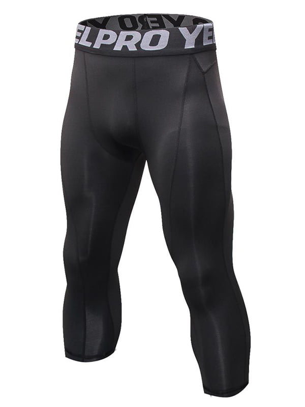 Details about   Men Compression Leggings Running Gym Joggers Pant 3/4 Cropped Base Layers Tight 