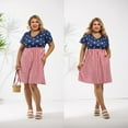 thumbnail image 4 of TIYOMI Womens Plus Size Dress American Flag Summer 4 of July Dress Short Sleeve V Neck Dress Vacation Holiday Dress Casual Loose Fit Dress XL 14W 16W, 4 of 4