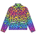 thumbnail image 4 of Jackets for Women Winter Coat Jackets Flannel Stand Collar Jacket(Colorful Leopard Print Pattern,Size:S-4XL), 4 of 7