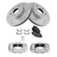 thumbnail image 2 of TRQ Front Performance Brake Pad & Rotor Kit Brake Caliper Brake Pads Brake Rotors Set Ceramic Vented Premium G-Coated Fits Select 2005-2015 Toyota Tacoma, 2 of 8