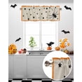 thumbnail image 4 of Halloween Spiders- Stars Black Shadow Curtain Valances for Kitchen Windows,Short Valance Orange Border Cartoon Animal Small Window Treatment for Living Room Bathroom Bedroom,54" x 18"-1 Panel, 4 of 7