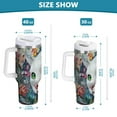 thumbnail image 3 of YAZAOO Tumbler 40oz Insulated Stainless Creative Cat with Colorful Flowers Painting Pattern Steel Water Bottles, 3 of 9