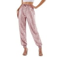 thumbnail image 6 of Sequin Pants Women Sparkle Joggers Elastic High Waisted Sparkly Pants Holiday Party Glitter Trousers Disco Dance Clothes 2026, RD3 & Size M, 6 of 7
