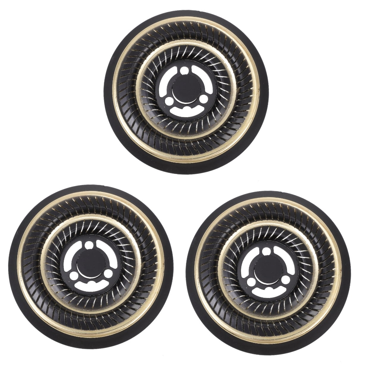 3-Piece Kitchen Stove Distributor Cooking Pad 16x16x2CM Black Set