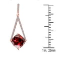 thumbnail image 3 of Mauli Jewels Engagement Necklace for Women 4.15 Ct Ttw Cushion Cut Gemstone And Adorable Diamond Pendant Prong-Setting 10K Rose Gold With 18'' Box Chain|Silver Chain, 3 of 7
