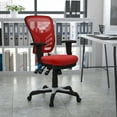 thumbnail image 2 of Flash Furniture Nicholas Mid-Back Red Mesh Multifunction Executive Swivel Ergonomic Office Chair with Adjustable Arms, 2 of 13
