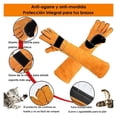 thumbnail image 2 of Safety Work Leather Welding Animal Handling Gloves Bite Proof rips Vet Training Scratch, 2 of 7