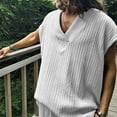 thumbnail image 6 of Men's V Neck Loose Fit Jacquard Knit Sleeveless Casual Tank Top Breathable Comfortable Summer Vest Men's Tops T-Shirt Casual Crew Neck Loose, 6 of 9