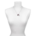 thumbnail image 3 of Delight Jewelry Silvertone Large Maroon Paw - Love and Lock Charm Necklace, 18"+1", 3 of 4